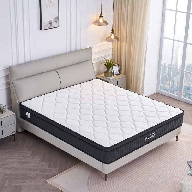 12-Inch King Hybrid Mattress with Memory Foam & Pocket Springs-Bedroom-Krewe Home Interiors