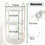 3-Tier Rotating Makeup Organizer – Clear Vanity Storage-bathroom-Krewe Home Interiors
