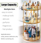 3-Tier Rotating Makeup Organizer – Clear Vanity Storage-bathroom-Krewe Home Interiors