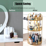 3-Tier Rotating Makeup Organizer – Clear Vanity Storage-bathroom-Krewe Home Interiors