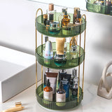 3-Tier Rotating Makeup Organizer – Clear Vanity Storage-bathroom-Krewe Home Interiors