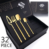 32-Piece Matte Black Cutlery Set – Service for 8-kitchen-Krewe Home Interiors