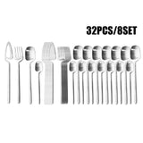 32-Piece Matte Black Cutlery Set – Service for 8-kitchen-Krewe Home Interiors
