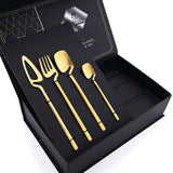 32-Piece Matte Black Cutlery Set – Service for 8-kitchen-Krewe Home Interiors