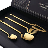 32-Piece Matte Black Cutlery Set – Service for 8-kitchen-Krewe Home Interiors