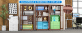 71" Glass Display Cabinet with Locking Doors – Metal Frame Bookcase-Furniture-Krewe Home Interiors