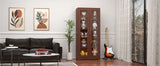 71" Glass Display Cabinet with Locking Doors – Metal Frame Bookcase-Furniture-Krewe Home Interiors