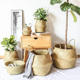 Seaweed Wicker Basket – Hanging Flower Pot & Storage Basket