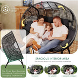 Oversized 2-Person Wicker Egg Chair with Ottoman – Indoor/Outdoor Lounge