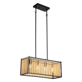 Boho Wooden Bead Chandelier – Handmade Bohemian Pendant Light