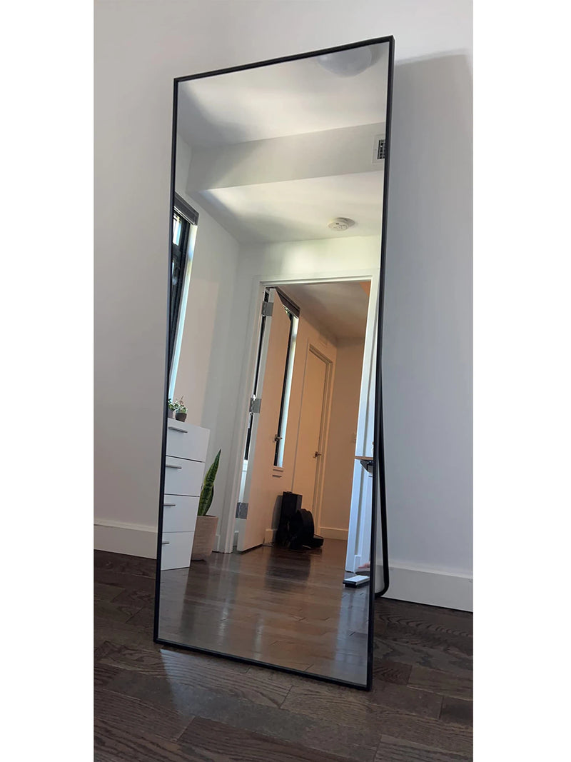 Krewe Home Interiors Full Length Mirror 65" x 24", Floor Standing Black Metal Frame