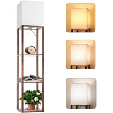 Floor Lamp with Shelf and 3-Color LED Bulb – 62" Modern Standing Light