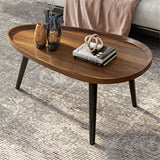 Modern 2-Piece Wooden Nesting Coffee Table Set for Living Room