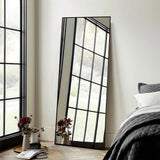 Krewe Home Interiors Full Length Mirror 65" x 24", Floor Standing Black Metal Frame