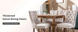 Beige Velvet Tufted Dining Chairs Set of 4 – Elegant & Modern