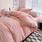 Solid Cotton Bedding Set with Duvet Cover, Pillowcases & Sheet, Multiple Sizes