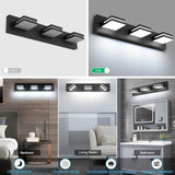 Modern 3-Light LED Bathroom Vanity Light – Matte Black, Waterproof & Energy Saving