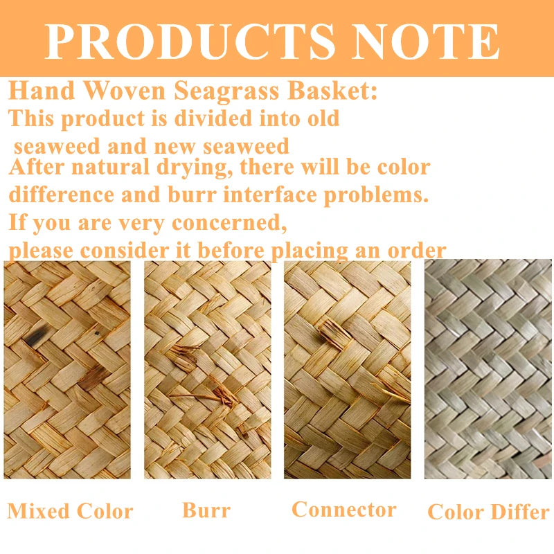 Seaweed Wicker Basket – Hanging Flower Pot & Storage Basket