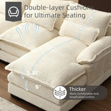 U-Shaped Chenille Sectional Sofa w/ Double Chaise – 110"