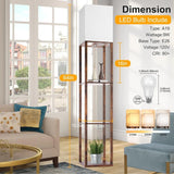 Floor Lamp with Shelf and 3-Color LED Bulb – 62" Modern Standing Light