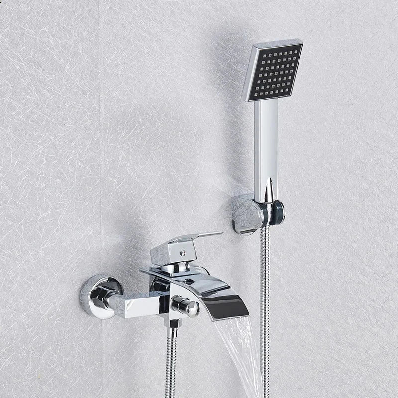 Modern Bathroom Tub Faucet With Shower - Wall Mounted