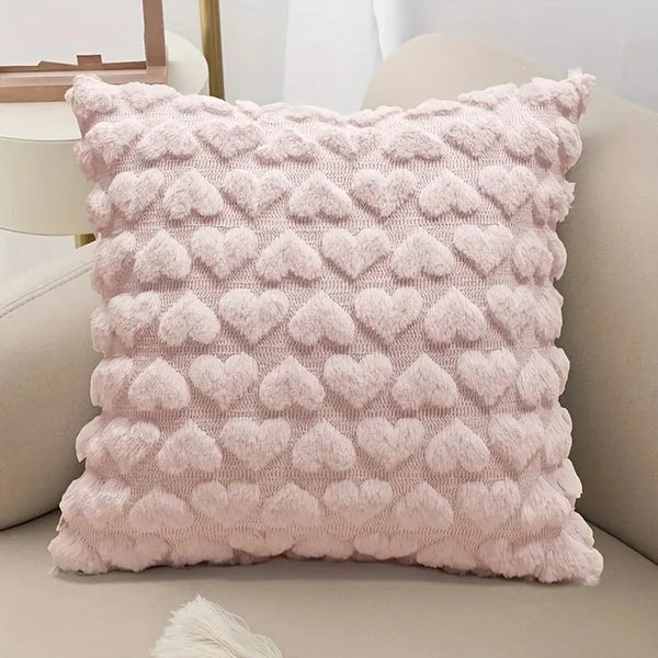 Modern Solid Color Love Plush Throw Pillow Cover for Sofa