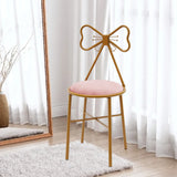 Butterfly Bow Tie Vanity Chair – Velvet Cushion, Gold Metal Frame