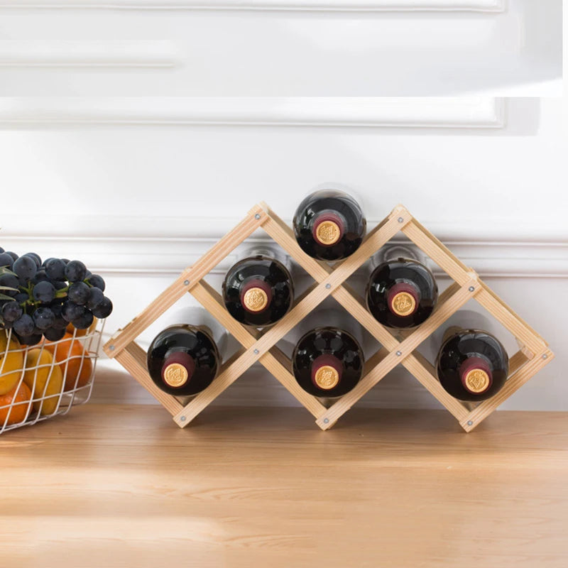 Wooden Wine Rack - Eco-Friendly Pine Wine Holder & Display Stand