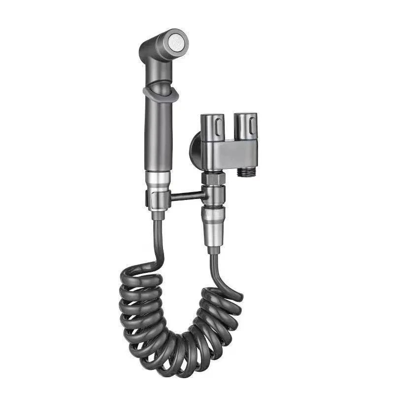 Wall-Mounted Toilet Bidet Sprayer with Double Outlet Angle Valve