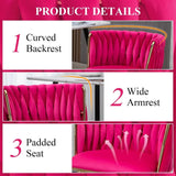 Velvet Dining Chairs Set of 2 – Tufted Accent Chairs with Gold Legs