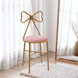 Butterfly Bow Tie Vanity Chair – Velvet Cushion, Gold Metal Frame