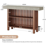 63-Inch 2-Tier Home Bar Cabinet with Footrest – Modern Pub Table
