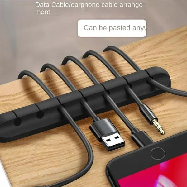 Self-Adhesive Desktop Cable Sorter – Silicone Cord Manager for Cables