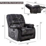 Overstuffed Massage Recliner with Heat & Vibration – Plush Fabric Reclining Chair