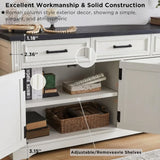 66" Large Buffet Sideboard Cabinet with 4 Doors and 3 Drawers, Buffet Table Coffee Bar Wine Bar Storage Cabinet
