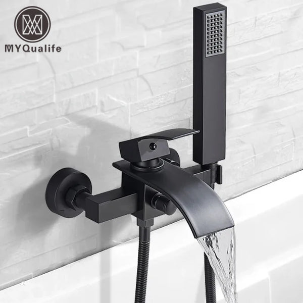 Modern Bathroom Tub Faucet With Shower - Wall Mounted