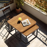 Modern 2-Piece Wooden Nesting Coffee Table Set for Living Room