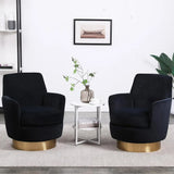 Swivel Bucket Chair Set of 2 – Velvet Upholstered, 360° Rotation, Modern Accent Armchair