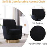 Swivel Bucket Chair Set of 2 – Velvet Upholstered, 360° Rotation, Modern Accent Armchair