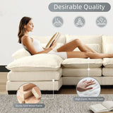 U-Shaped Chenille Sectional Sofa w/ Double Chaise – 110"