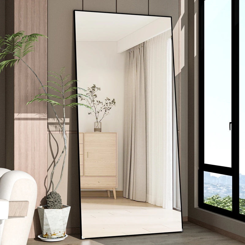 Krewe Home Interiors Full Length Mirror 65" x 24", Floor Standing Black Metal Frame