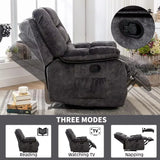 Overstuffed Massage Recliner with Heat & Vibration – Plush Fabric Reclining Chair