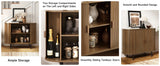 40" Modern Sideboard Buffet Cabinet with Sliding Door & Adjustable Shelf