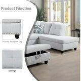 L-Shaped Sectional Sofa w/ Storage Ottoman & Cup Holder – 97"