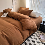 Solid Cotton Bedding Set with Duvet Cover, Pillowcases & Sheet, Multiple Sizes