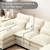 U-Shaped Chenille Sectional Sofa w/ Double Chaise – 110"