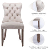 Beige Velvet Tufted Dining Chairs Set of 4 – Elegant & Modern
