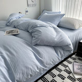 Solid Cotton Bedding Set with Duvet Cover, Pillowcases & Sheet, Multiple Sizes