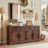 66" Large Buffet Sideboard Cabinet with 4 Doors and 3 Drawers, Buffet Table Coffee Bar Wine Bar Storage Cabinet