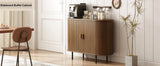 40" Modern Sideboard Buffet Cabinet with Sliding Door & Adjustable Shelf